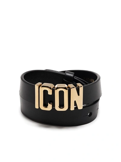 Shop Dsquared2 Icon Wrap Bracelet In Black