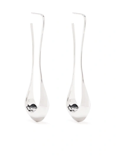 Shop Lemaire Extended Loop Earrings In Silver