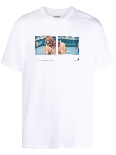 Shop Carhartt Photographic Print Organic Cotton T-shirt In White
