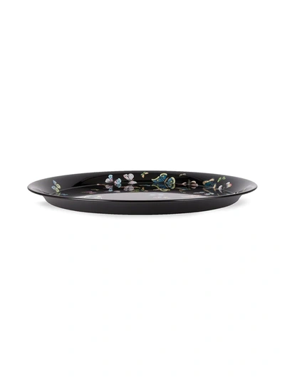 Shop Fornasetti Butterfly Printed Tray In Black