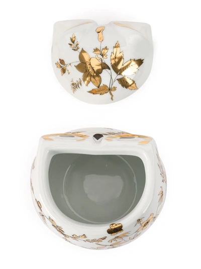 Fornasetti Jar Civetta Fiorata Floral Owl In White