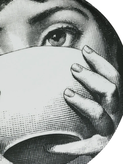 Fornasetti Tea Cup Print Plate In Black
