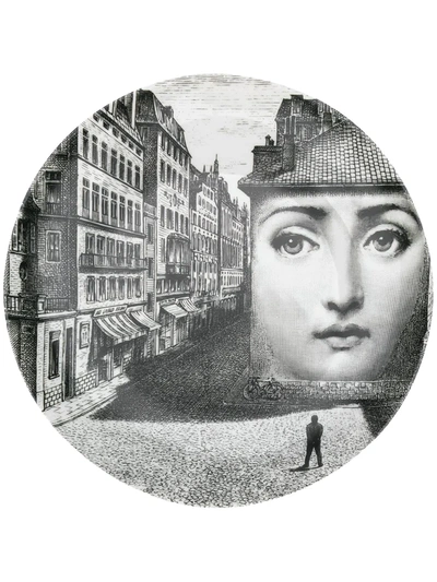 Shop Fornasetti Tema E Variazioni Wall Plate In Black