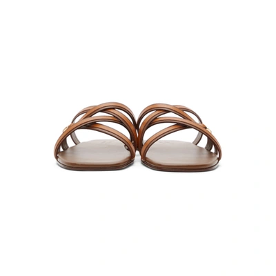 Shop Gucci Brown Gg Quentin Sandals In 2861 Noccio