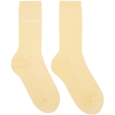 Shop Jacquemus Yellow Les Chaussettes  Socks
