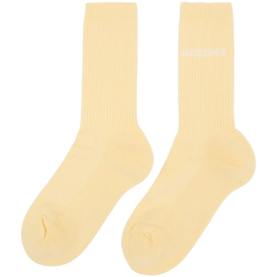 Shop Jacquemus Yellow Les Chaussettes  Socks