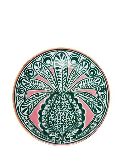 Shop La Doublej Pineapple-print Porcelain Desert Plates (set Of 6) In Pink