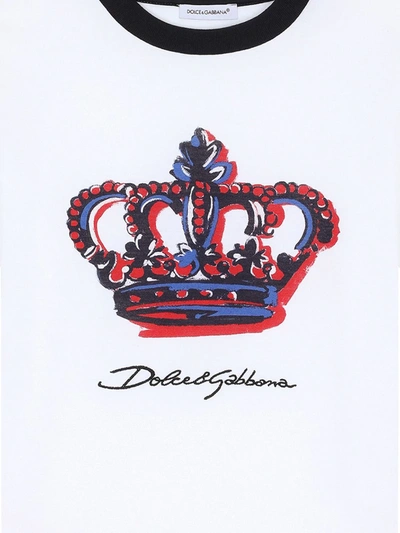 Shop Dolce & Gabbana Dg Crown Print T-shirt In White