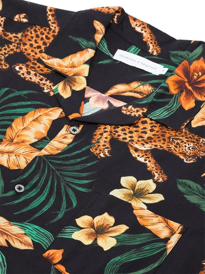 Shop Desmond & Dempsey Jungle Print Pajama Shirt In Black