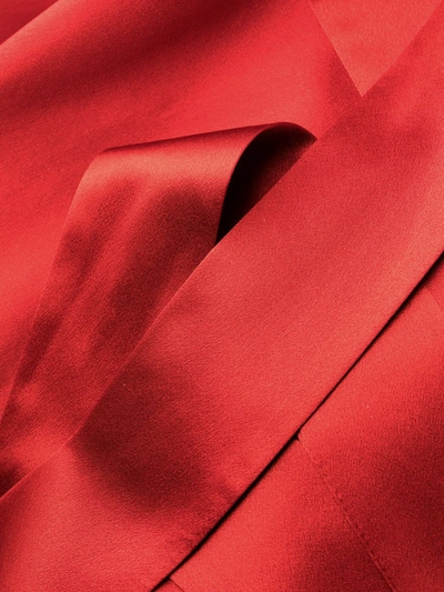 Shop La Perla Short Silk Robe In Red