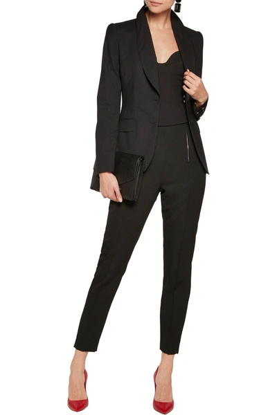 Shop Dolce & Gabbana Wool-blend Twill Blazer In Black