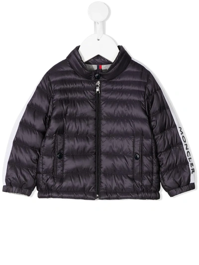 Moncler Logo-sleeve Feather-down Padded Jacket In 蓝色