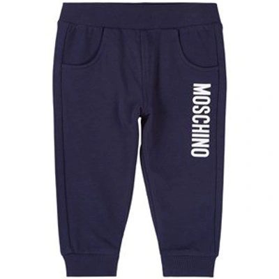 Shop Moschino Navy Branded Sweatpants