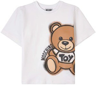 Shop Moschino White Bear Print Maxi T-shirt