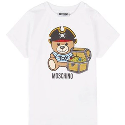 Shop Moschino White Pirate Bear Print T-shirt