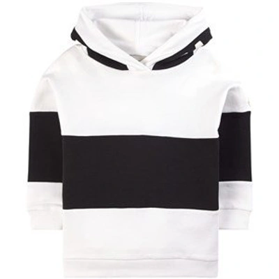 Shop Moncler White Striped Hoodie