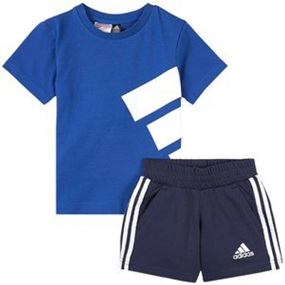Shop Adidas Originals Adidas Performance Blue T-shirt And Shorts Set
