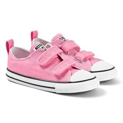 Shop Converse Navy Chuck Taylor All Star Ox Velcro Trainers In Pink