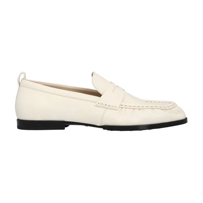 Shop Tod's Leather Loafers In Mousse