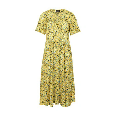 Shop Apc Jayla Dress In Yellow