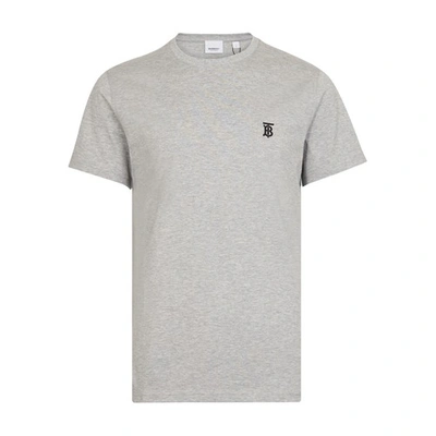 Shop Burberry Monogram Motif Cotton T-shirt In Pale Grey Melange