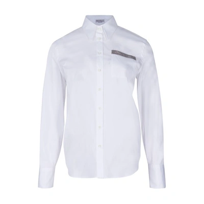 Shop Brunello Cucinelli Shirt With Monili In Blanc