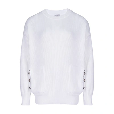 Shop Brunello Cucinelli Cotton Sweater In Blanc