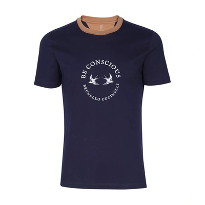Shop Brunello Cucinelli Slim Fit T-shirt In Cobalt