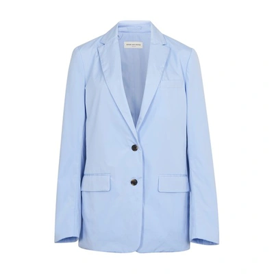 Shop Dries Van Noten Bilbana Oversize Jacket In Light Blue