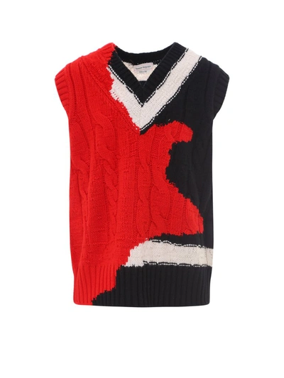 Shop Alexander Mcqueen Cable Knit Vest In Multi