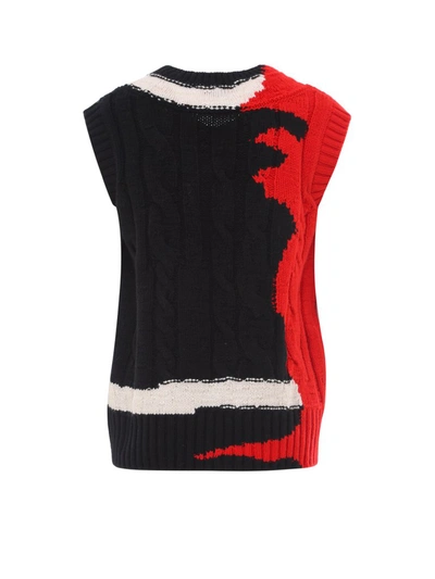 Shop Alexander Mcqueen Cable Knit Vest In Multi