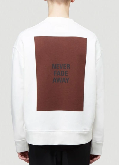 Shop Jil Sander Slogan Print Crewneck Sweatshirt In White