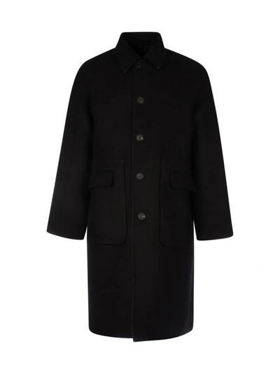 Shop Givenchy Chain Reversible Jacquard Coat In Black