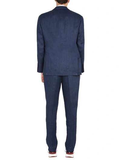 Shop Brunello Cucinelli Single Breasted Two Piece Suit In Blue