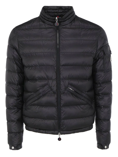 Shop Moncler Agay Zipped Padded Jacket In Black