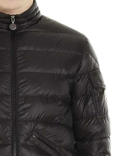 Shop Moncler Agay Zipped Padded Jacket In Black