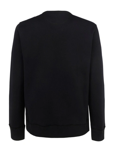 Shop Valentino Ribbed Crewneck Sweatshirt In Black