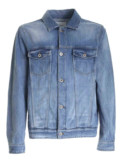 Shop Dondup Faded Denim Jacket In Blue