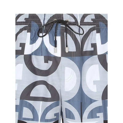 Shop Dolce & Gabbana Monogram Print Swim Shorts In Multi