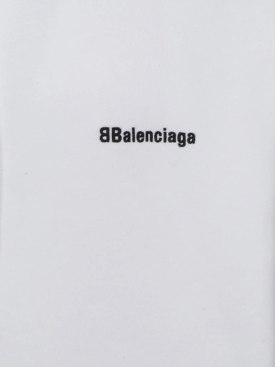 Shop Balenciaga Logo Embroidered Hoodie In White