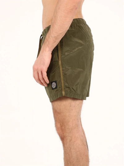 Shop Stone Island Shell Swim Shorts In Green