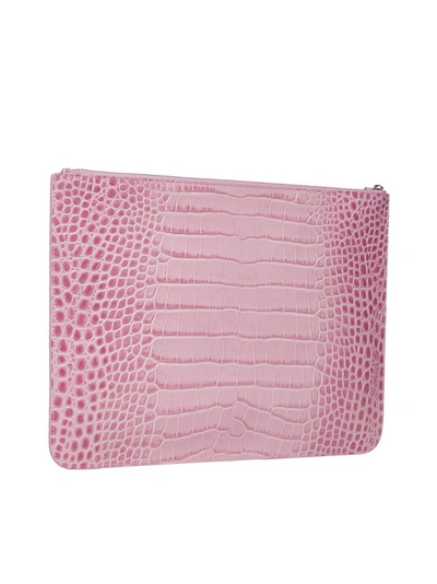 Shop Balenciaga Cash Embossed Clutch In Pink