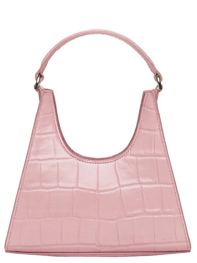 Shop Staud Mini Rey Embossed Tote Bag In Pink