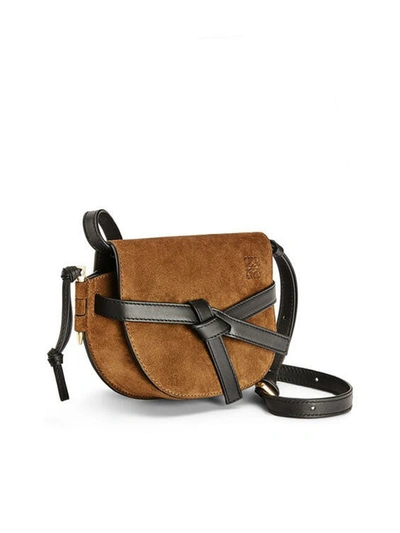 Shop Loewe Gate Dual Mini Shoulder Bag In Brown