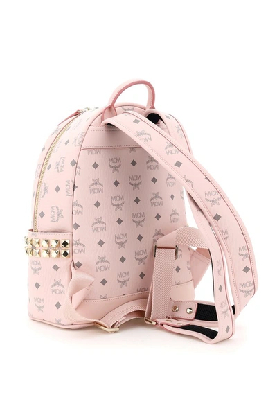 Shop Mcm Stark Studded Backpack In Pink