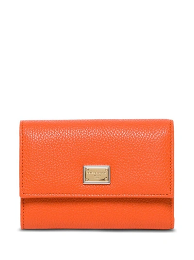 Shop Dolce & Gabbana Small Continental Wallet In Orange