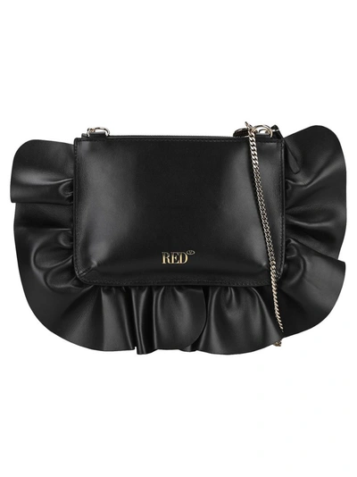 Shop Red Valentino Redvalentino Xl Rock Ruffles Clutch Bag In Black