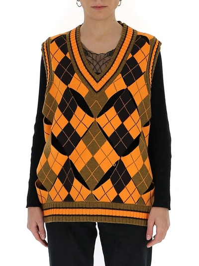 Shop Burberry Maliyah Knitted Vest In Multi