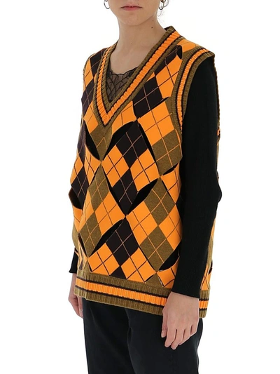 Shop Burberry Maliyah Knitted Vest In Multi