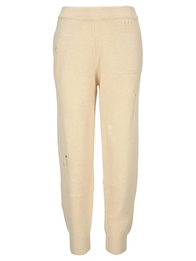 Shop Helmut Lang Distressed Jogger Pants In Beige